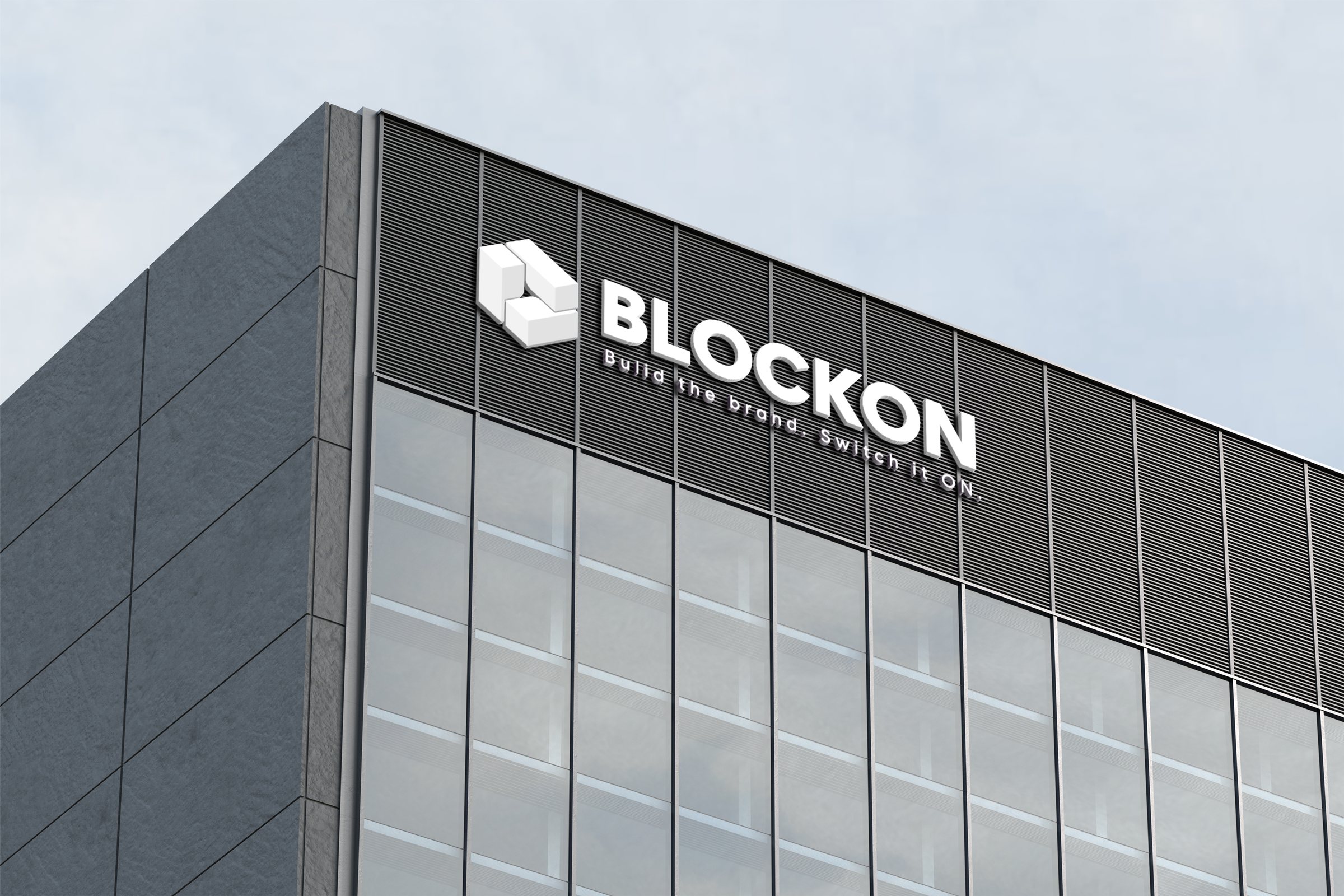 BLOCKON 건물 사인 목업